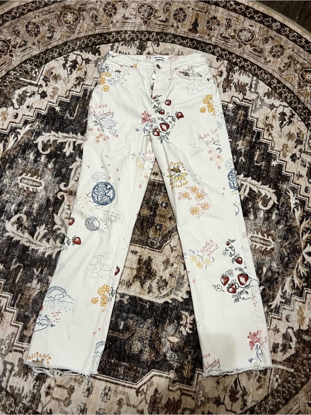 Reformation Cynthia Doodle High Rise Straight Long Jeans, Women's Size 27